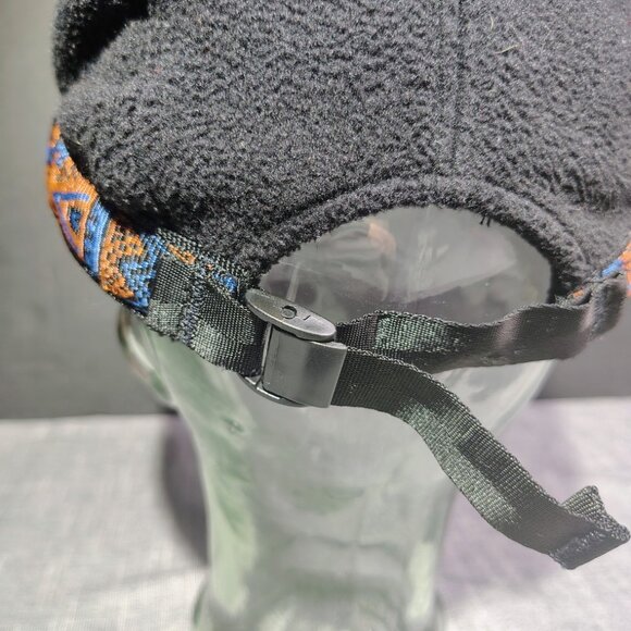 Kavu Fleece Strap Cap Hat Size Small Black Aztec Band Three Panel Duck Bill USA - Picture 4 of 8